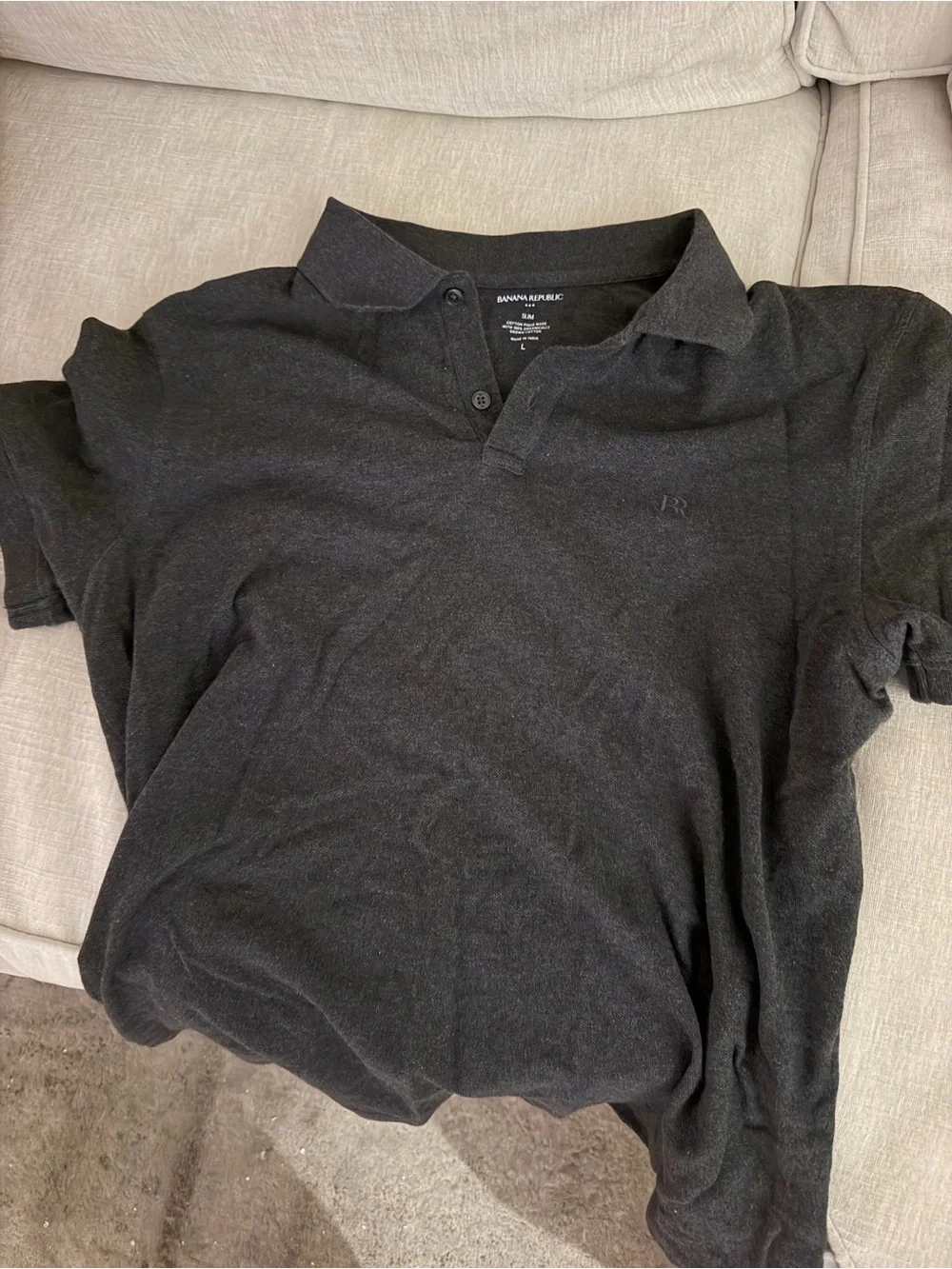 Banana Republic Men’s Charcoal Black Polo Shirt